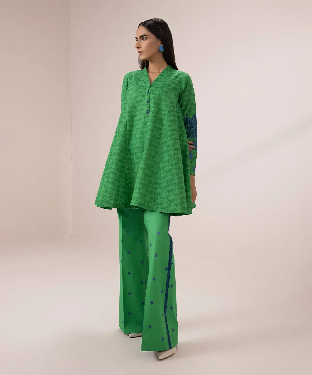 2 Piece - Embroidered Jacquard Suit