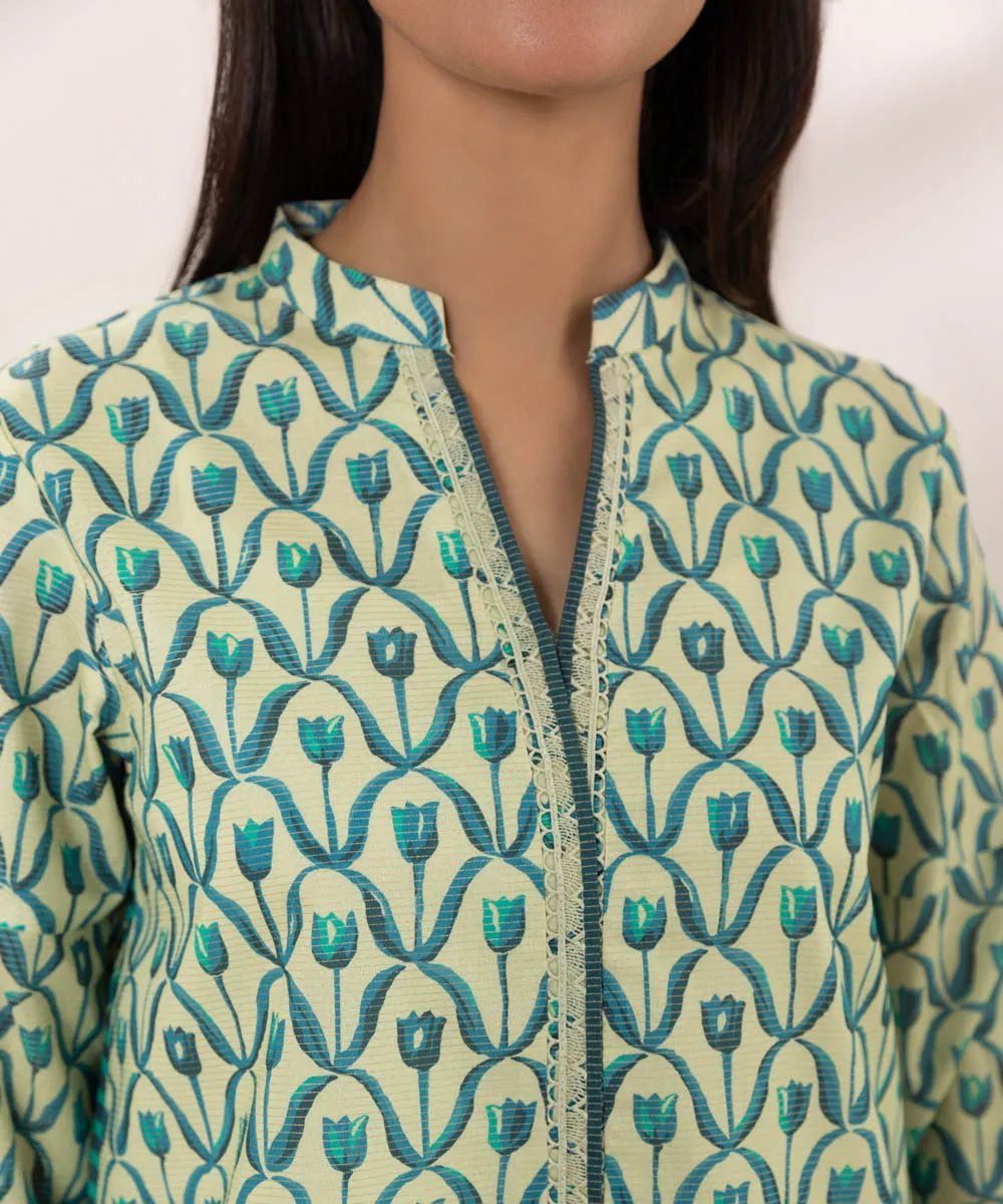 2 Piece - Printed Zari Lawn Suit