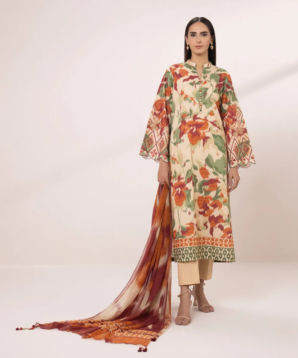 3 Piece - Embroidered Lawn Suit