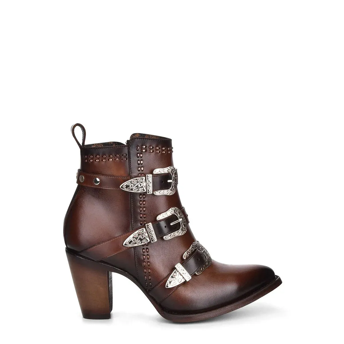 3F62RS- Cuadra maple cowhide ankle boots for women