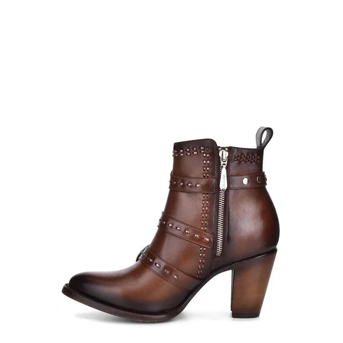 3F62RS- Cuadra maple cowhide ankle boots for women