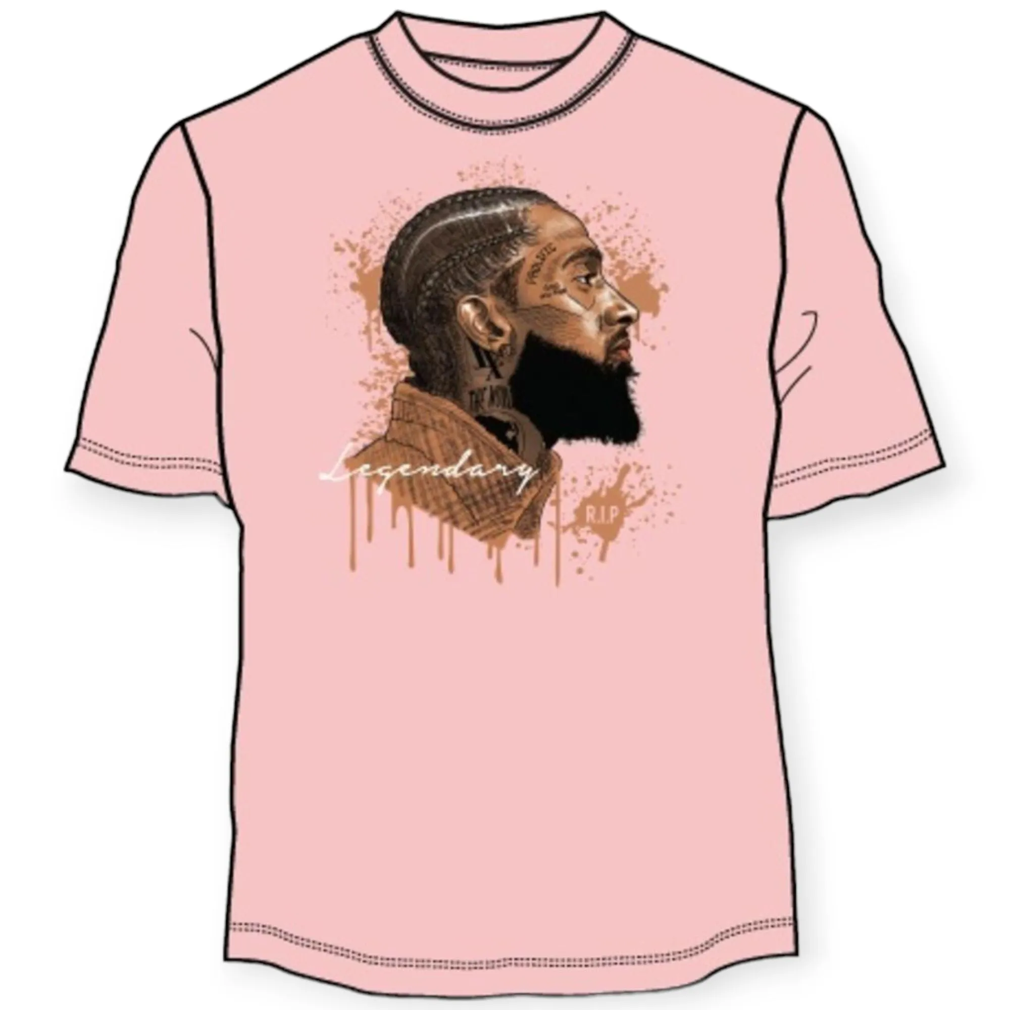 3Forty Inc Men Nipsey Hussle Tee(Pink)