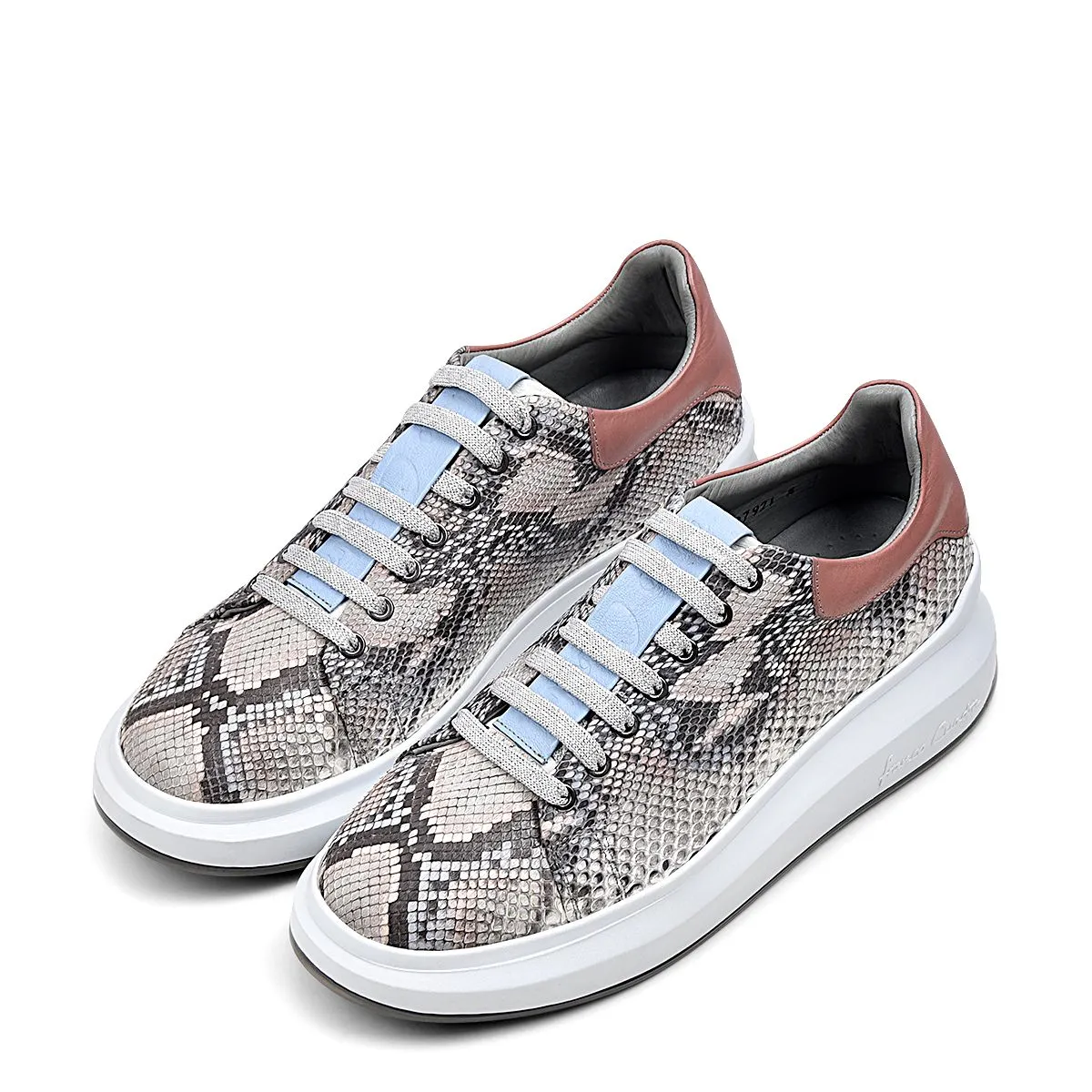 4P4PBKN - Cuadra blue casual fashion python sneakers for women