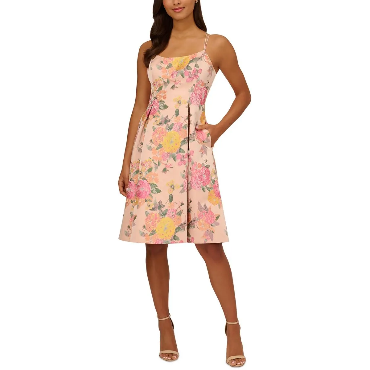 Adrianna Papell Womens Semi-Formal Knee-Length Cocktail And Party Dress