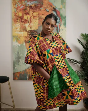 Afua Multicolour Kente Dashiki Dress