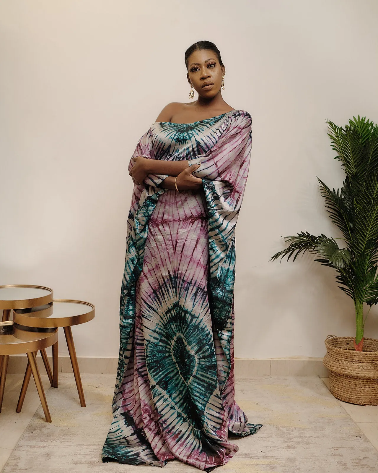 Ariel Multicolour Off Shoulder Maxi Dress