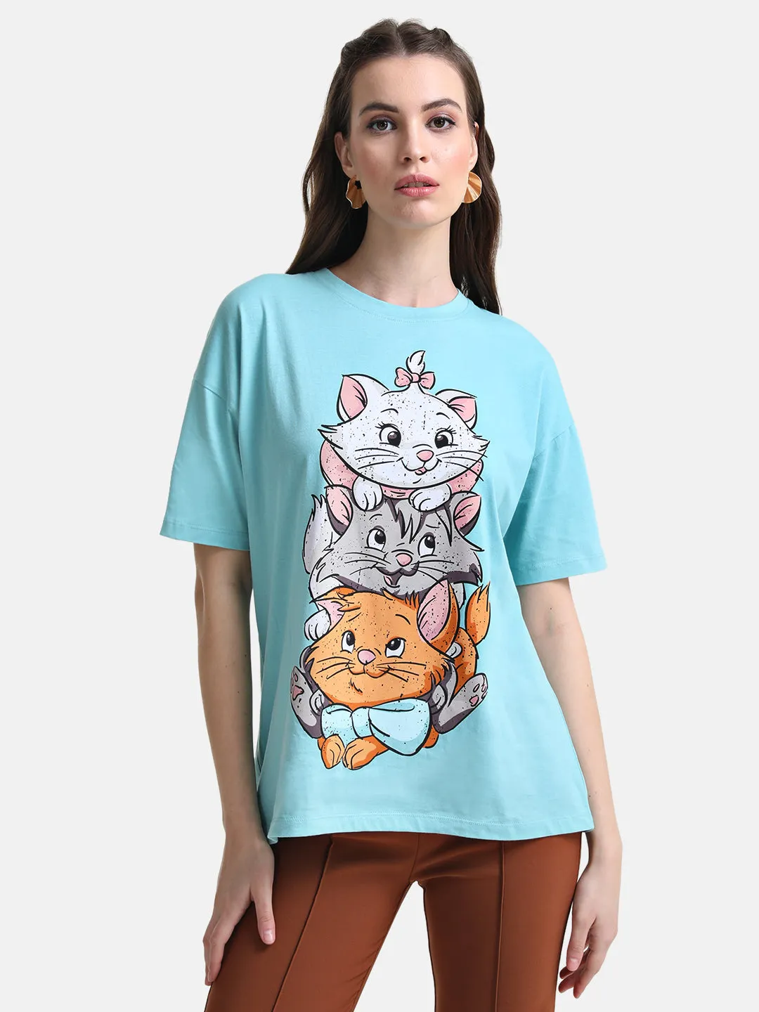 Aristocats Printed Graphic Long T-Shirt