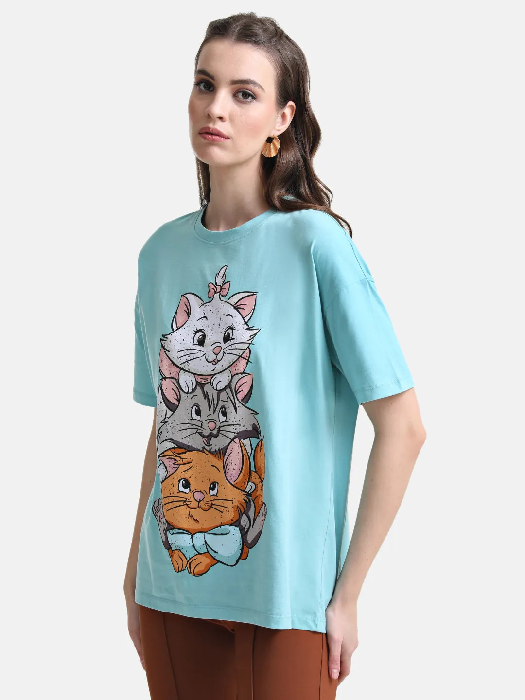 Aristocats Printed Graphic Long T-Shirt