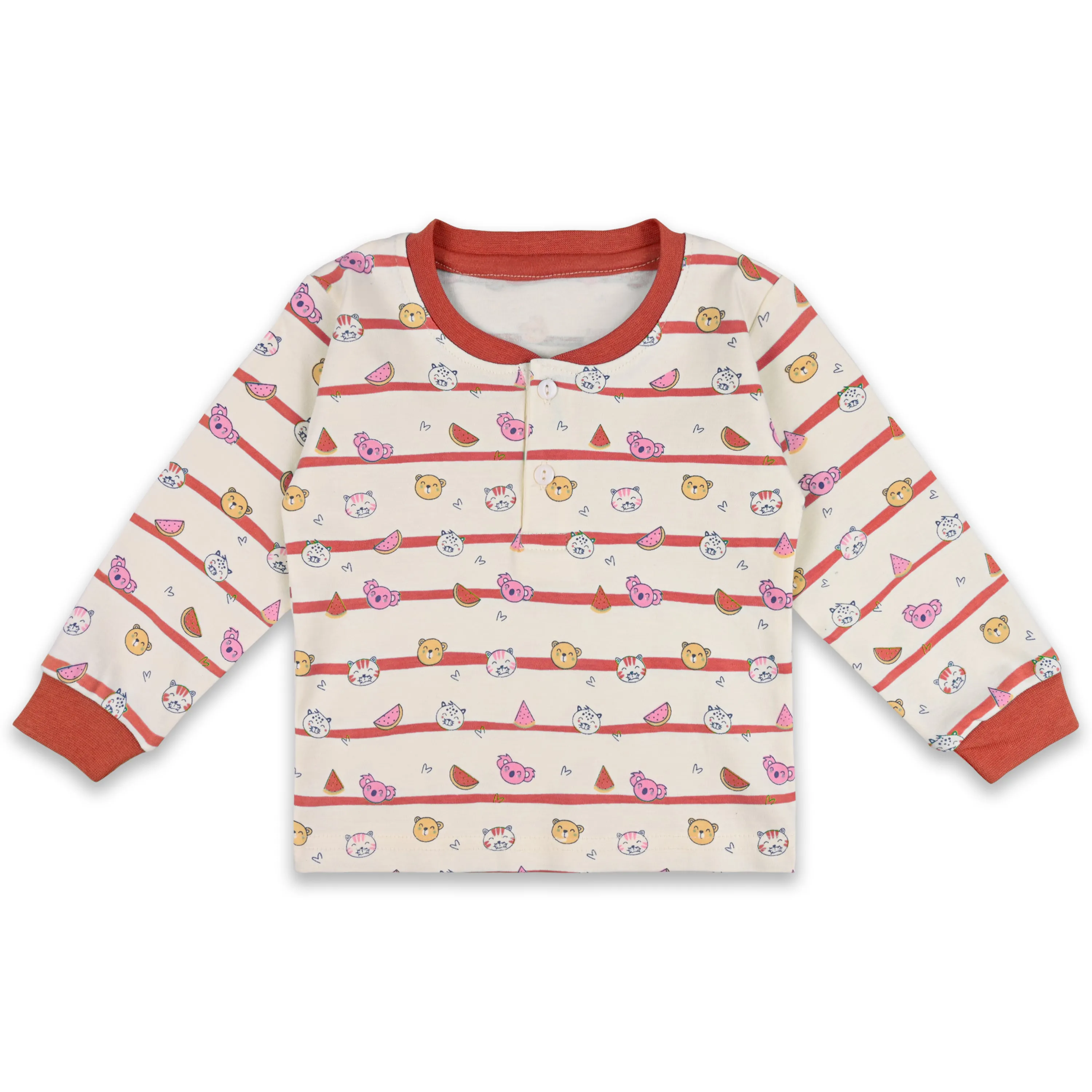 Baby Boys T-Shirt With A Printed Deign And Solid Pant