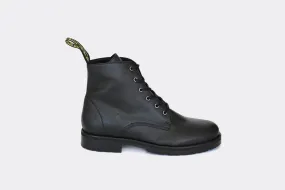 'Blaze' vegan apple-leather  lace-up boot by Good Guys Don't Wear Leather - black