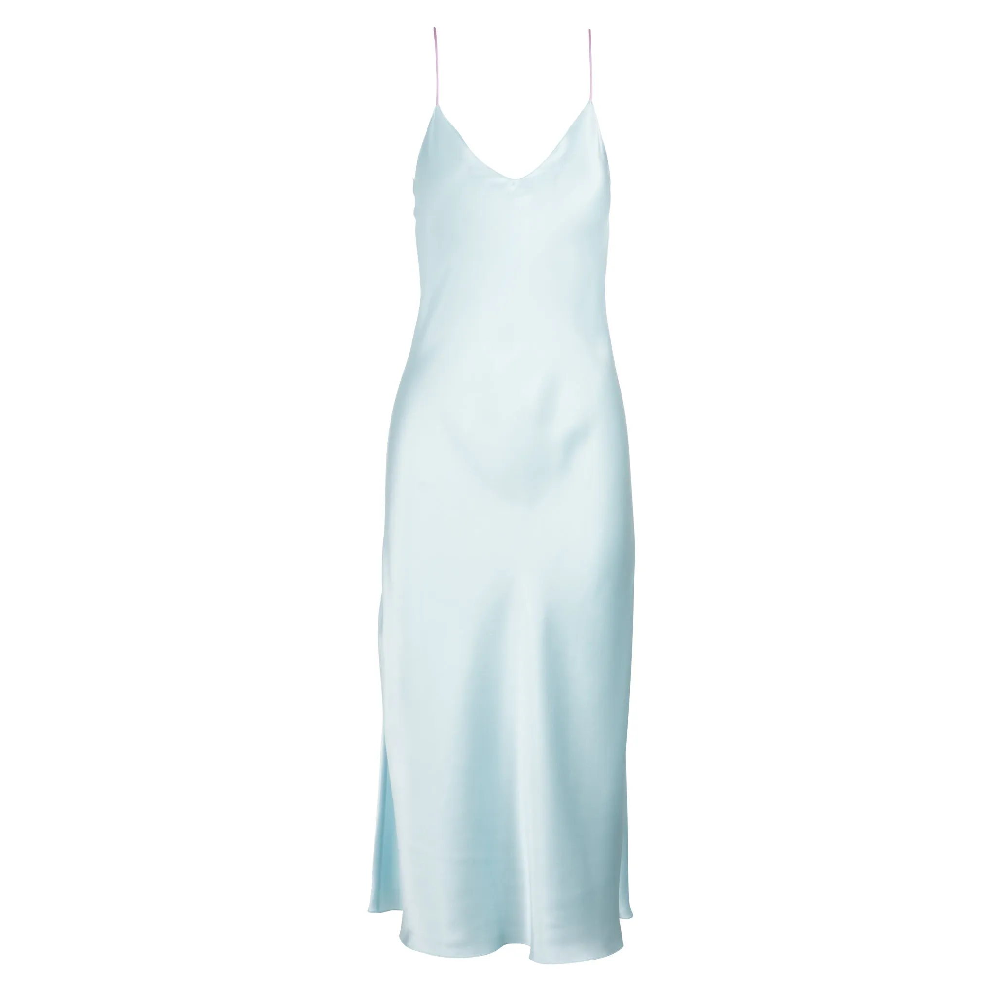 Blue Mist Midi Dress with Contrast Straps