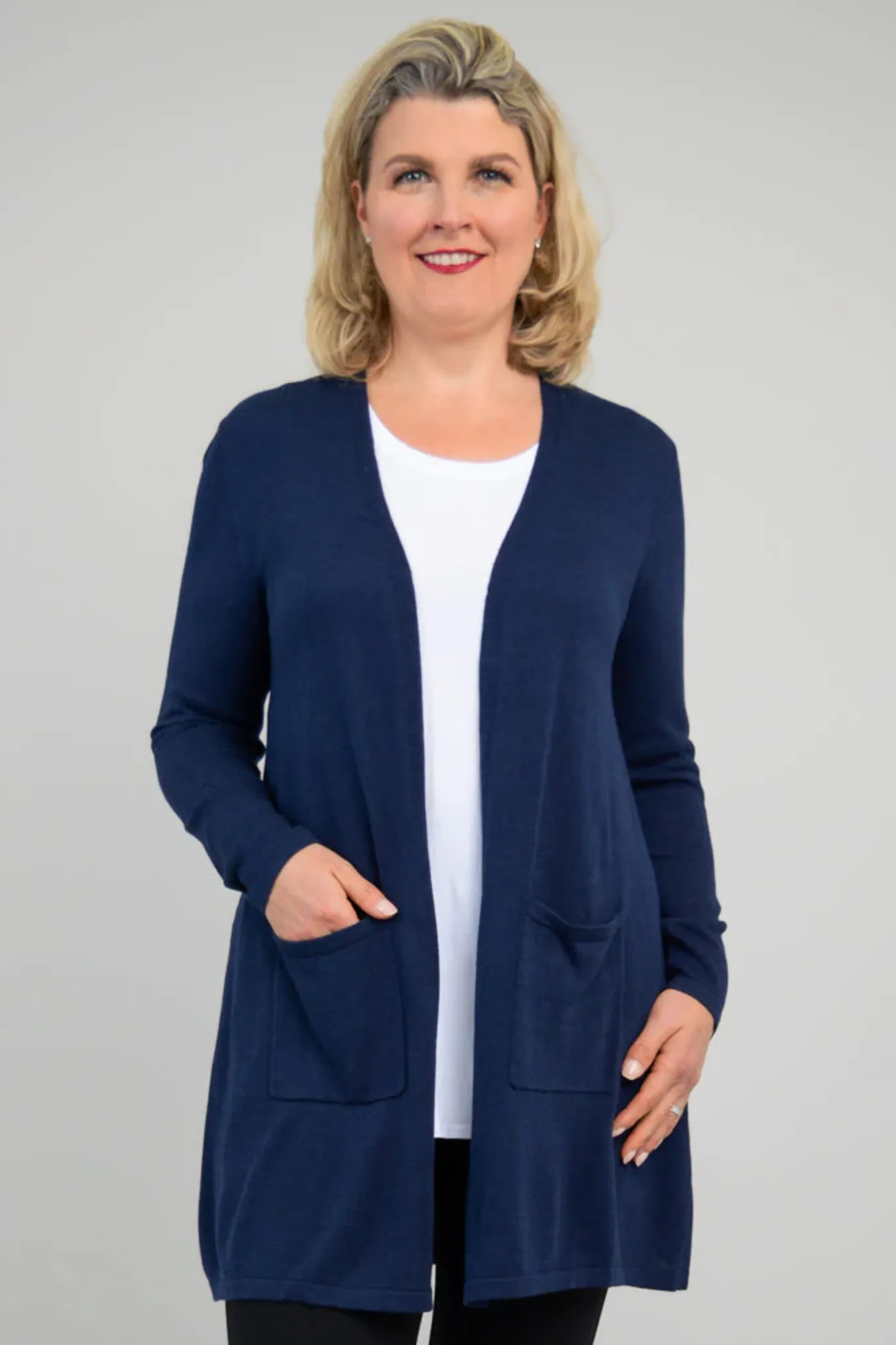 Blue Sky Justine cardigan, long bamboo-cotton