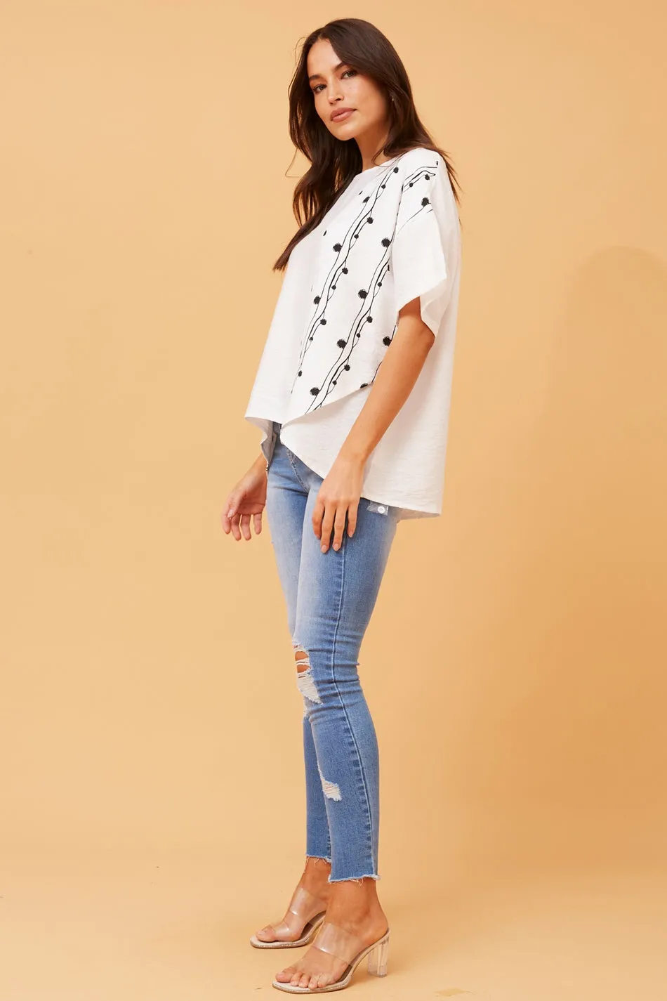 BRIELLA ABSTRACT PRINT TOP