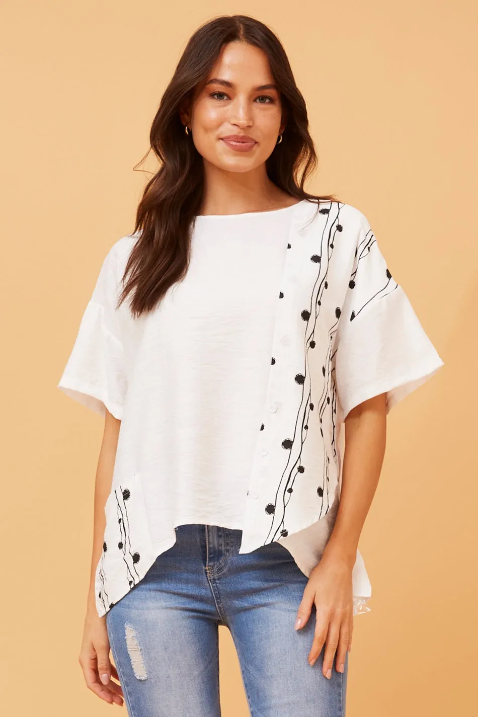 BRIELLA ABSTRACT PRINT TOP