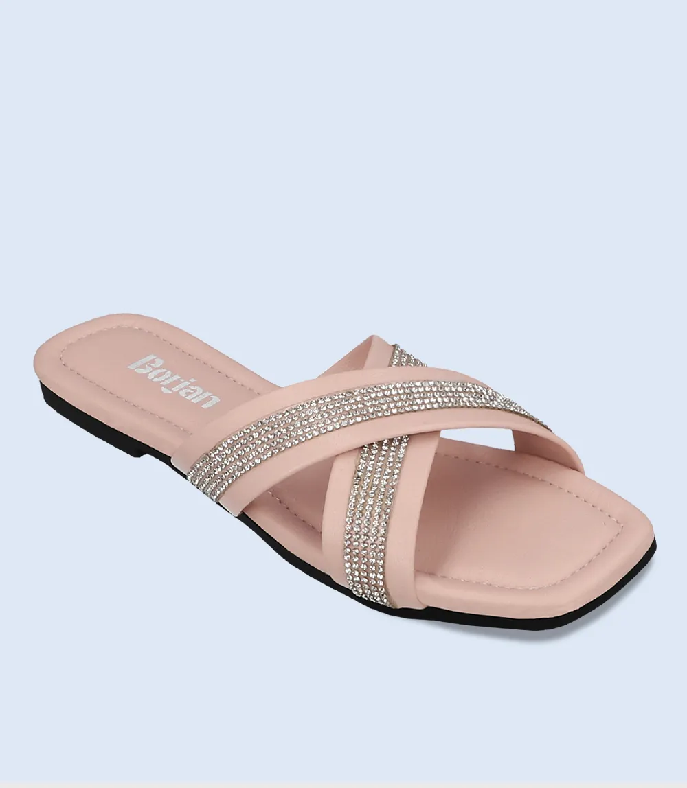 BW8358-TEA-PINK-Women Casual Slipper