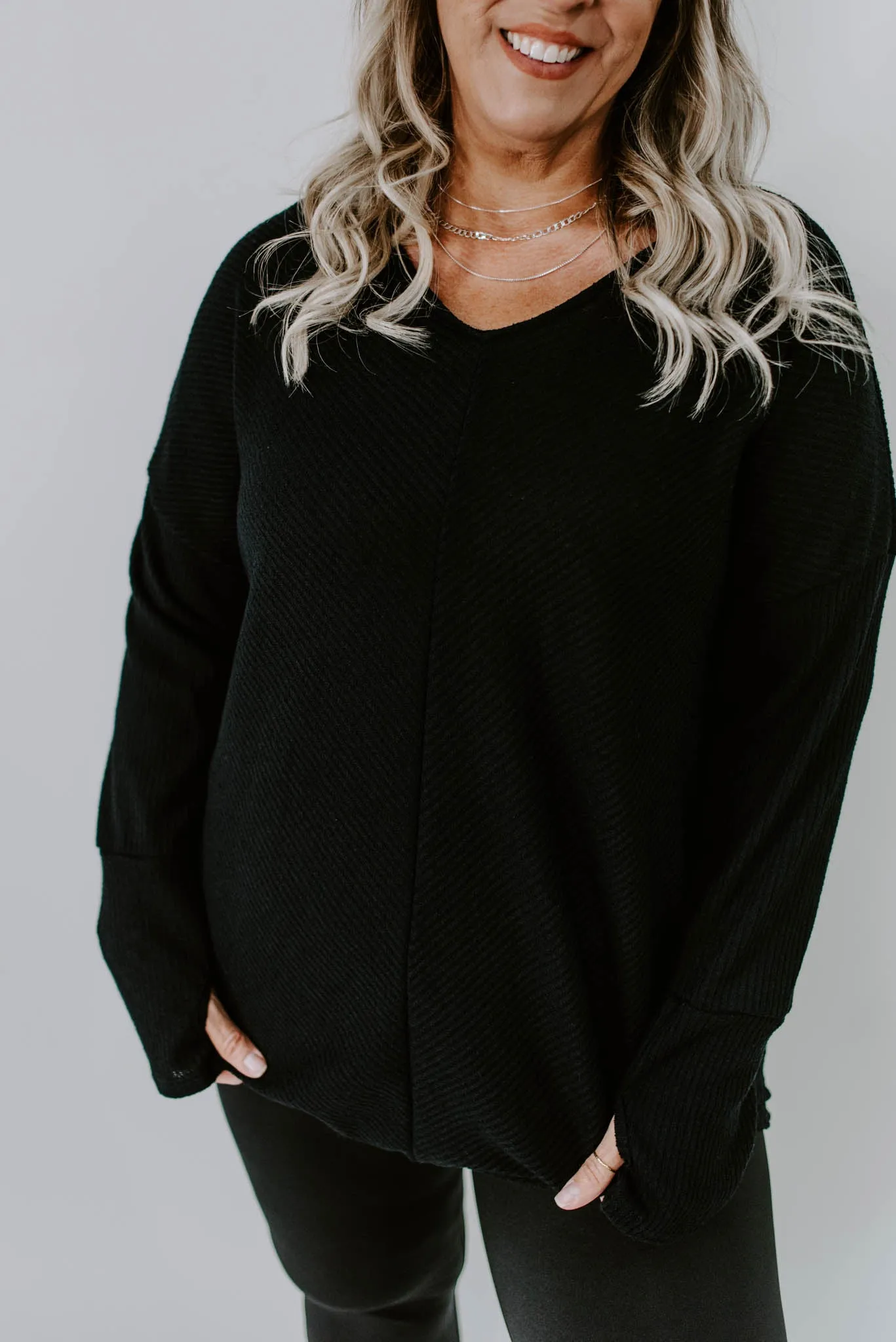 Cabin Cozy Curvy V-neck Top