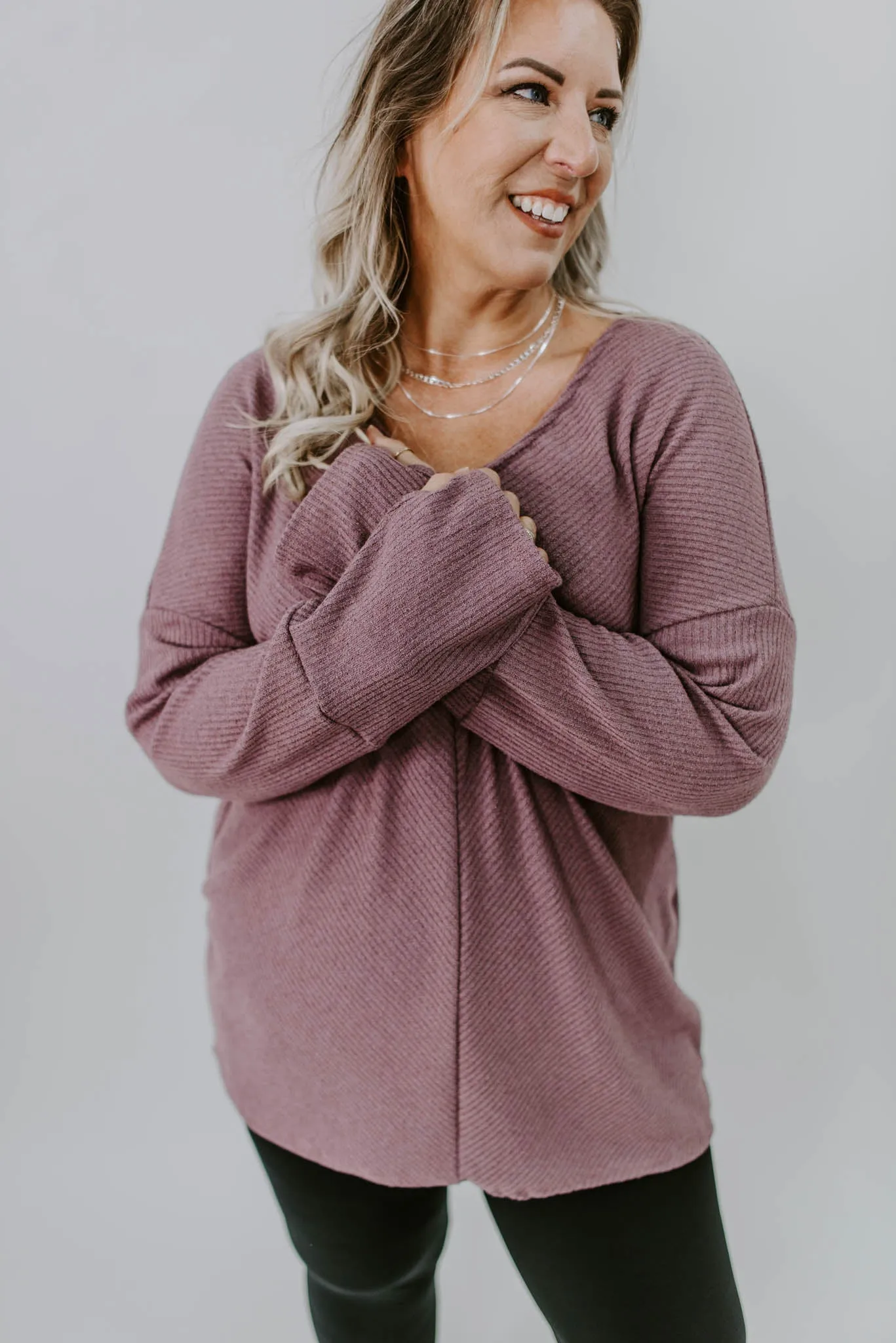 Cabin Cozy Curvy V-neck Top