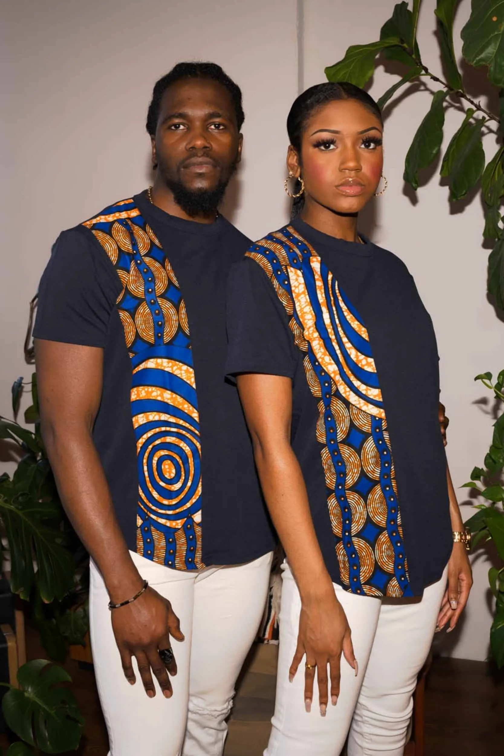 CECEY African Print Short Sleeve Unisex Adults' Shirt (DARK BLUE)