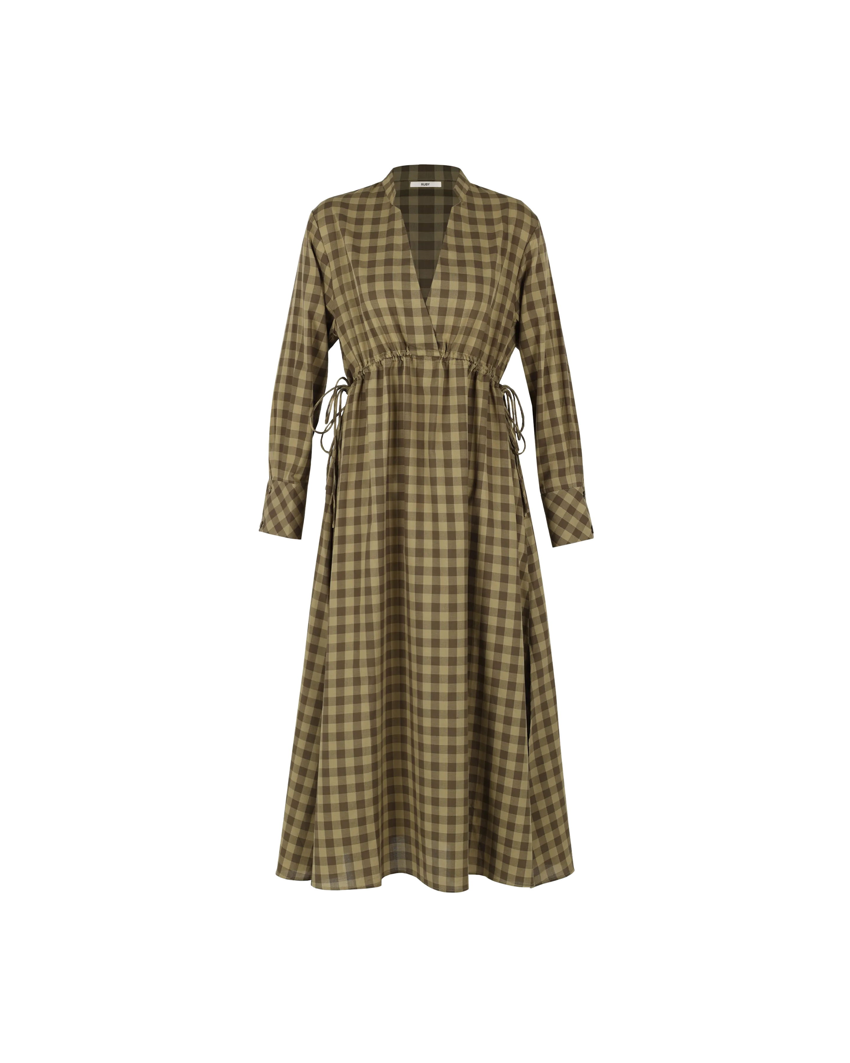 DARCY GINGHAM DRESS OLIVE GINGHAM