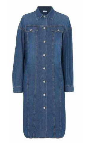 Doralie Blue Denim Shirt Dress