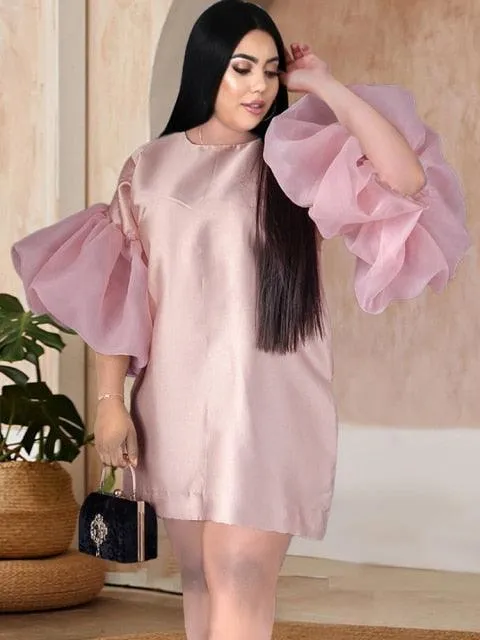 Elegant Puff Sleeve Mini Dress