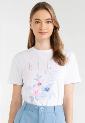 ELLE Leisure Logo Graphic ''Spring Floral'' Print Tee