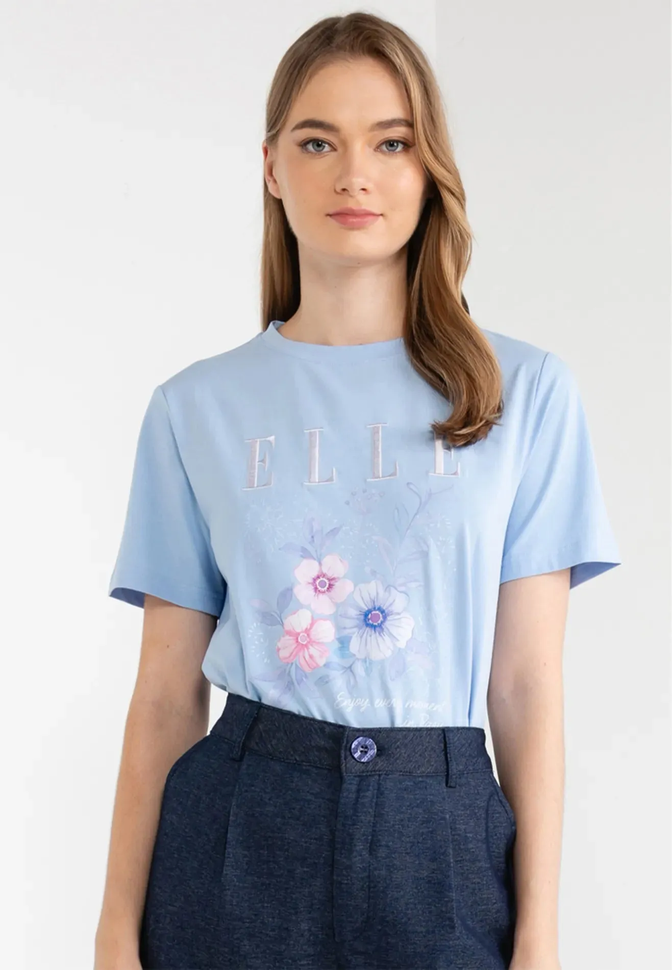 ELLE Leisure Logo Graphic ''Spring Floral'' Print Tee