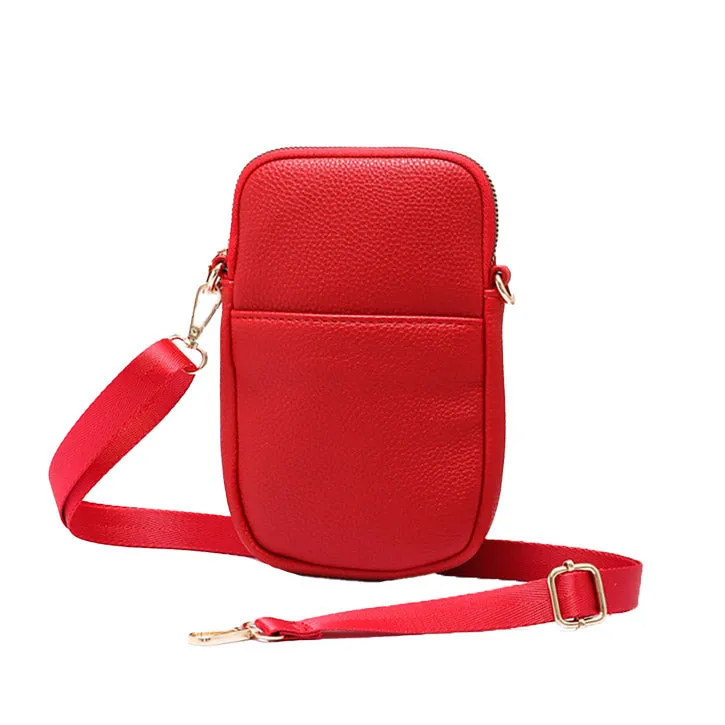 Faux Leather Rectangle Crossbody Bag