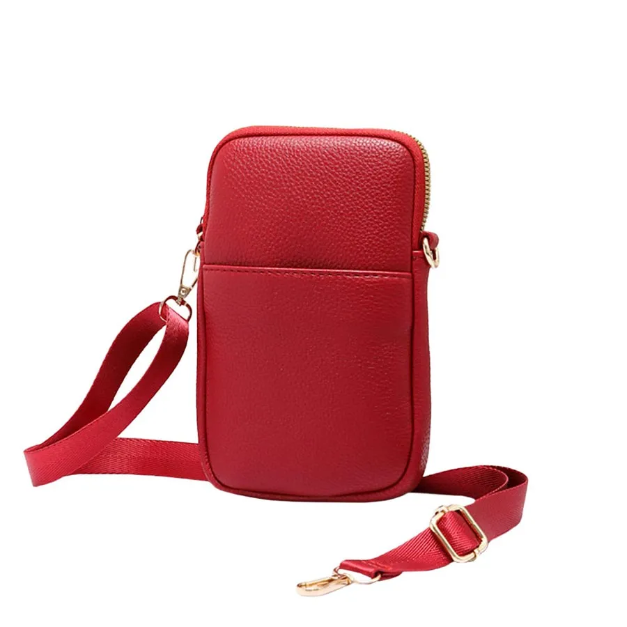 Faux Leather Rectangle Crossbody Bag