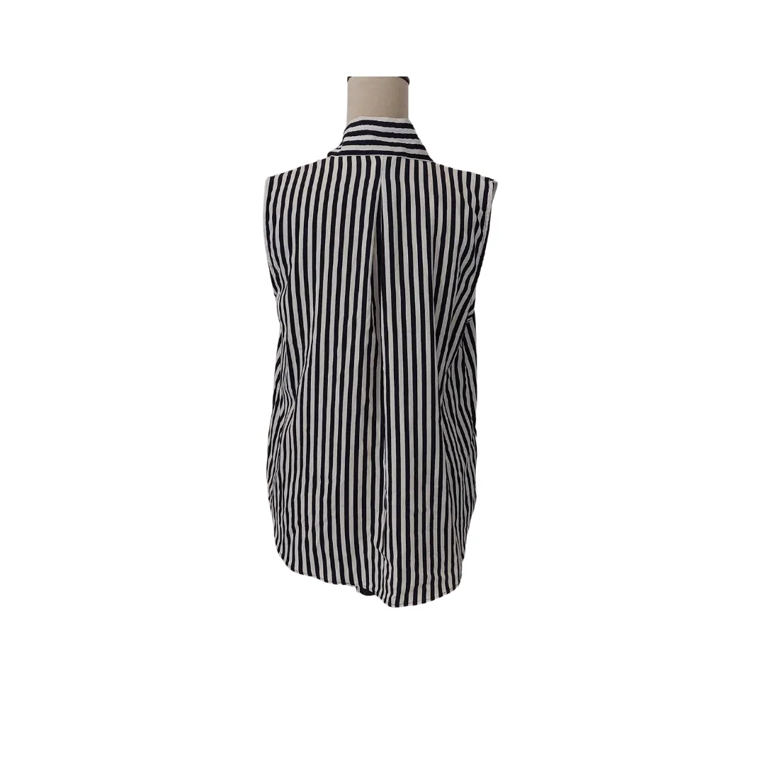 H&M Black & White Striped Neck-tie Sleeveless Top | Like new |