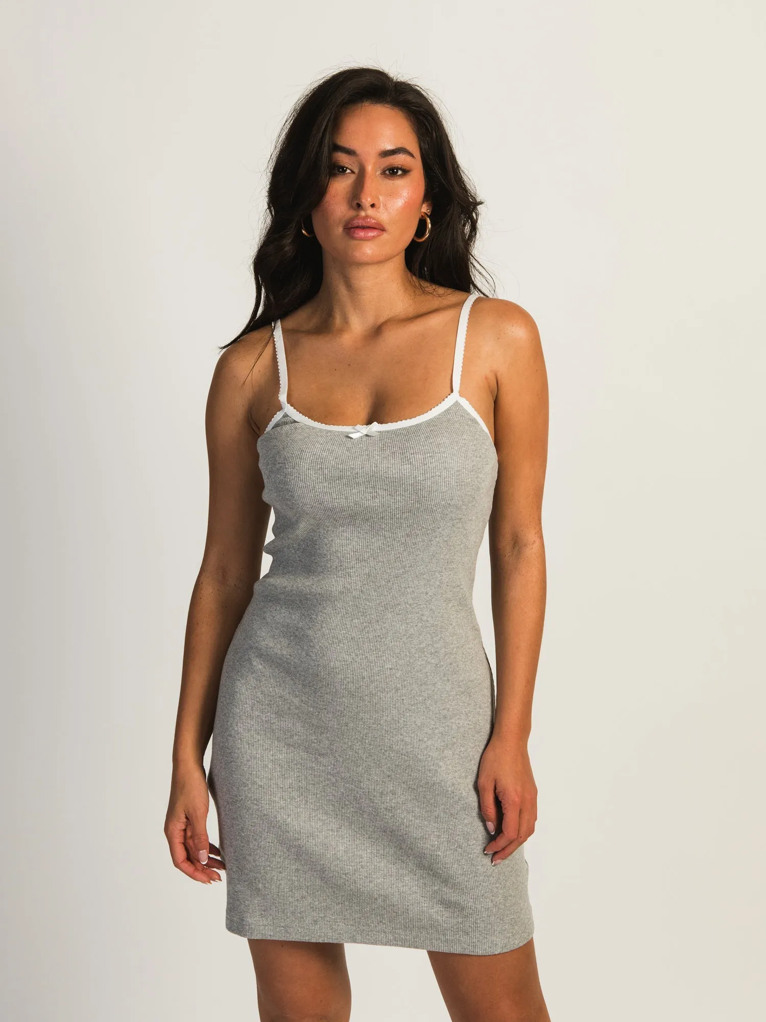 HARLOW SKYE MELANGE DRESS - HEATHER GREY