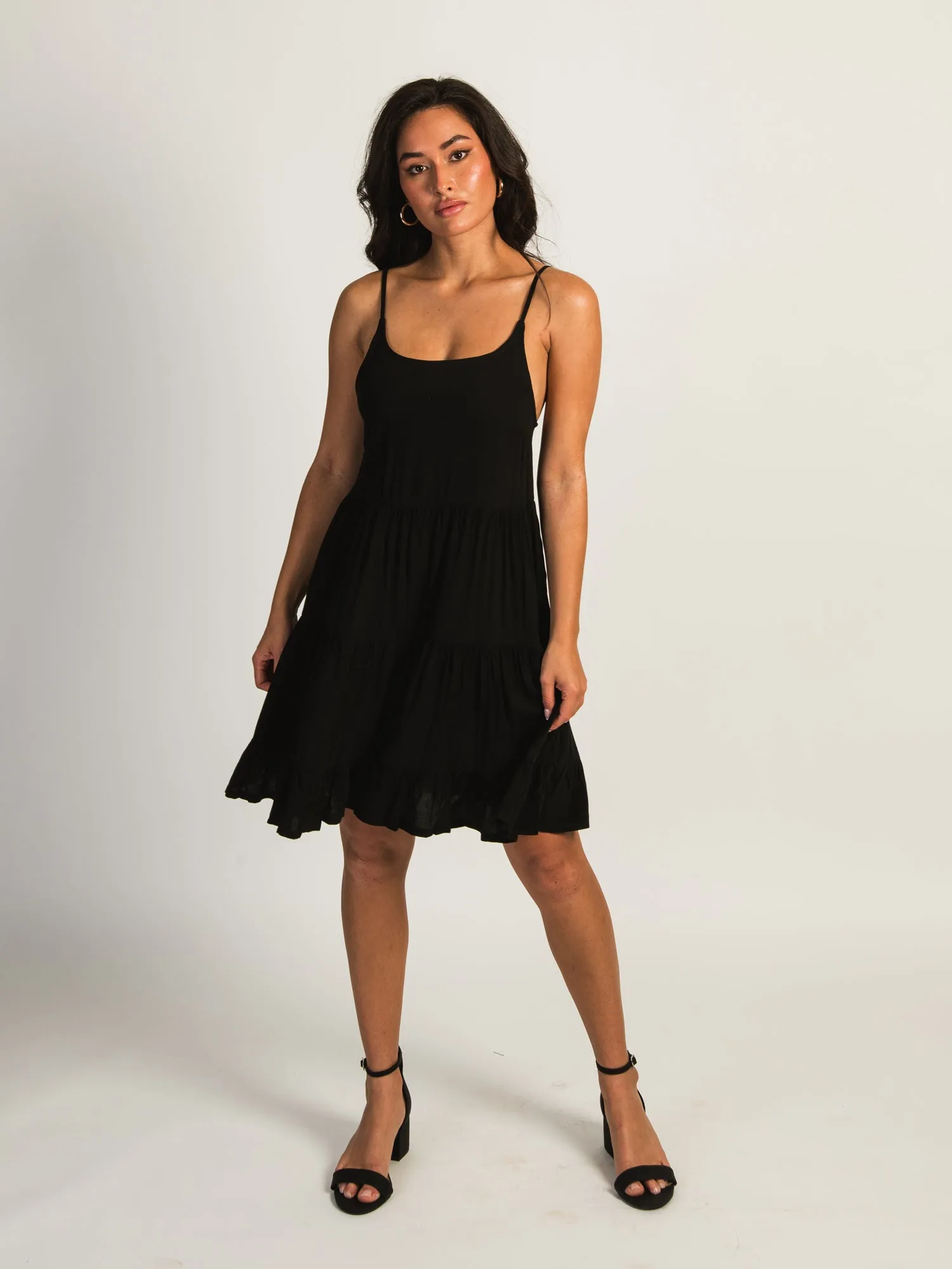 HARLOW TIERED DRESS - BLACK