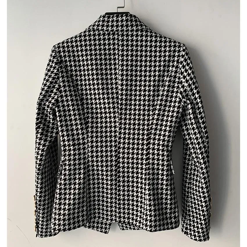 Houndstooth Blazer Women - Casual - Plaid