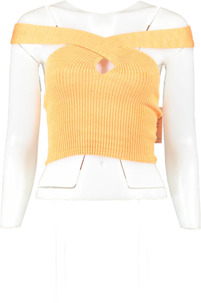 h:ours Orange Cia Crossover Off Shoulder Top UK XS