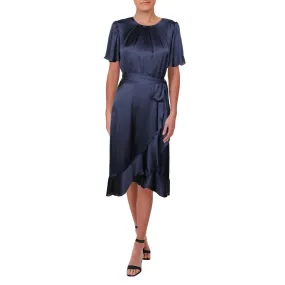 Jessica Howard Womens Satin Midi Cocktail and Party Dress