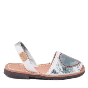 Leather Printed Sandals For Kids With Open Toe  - Iker 1601