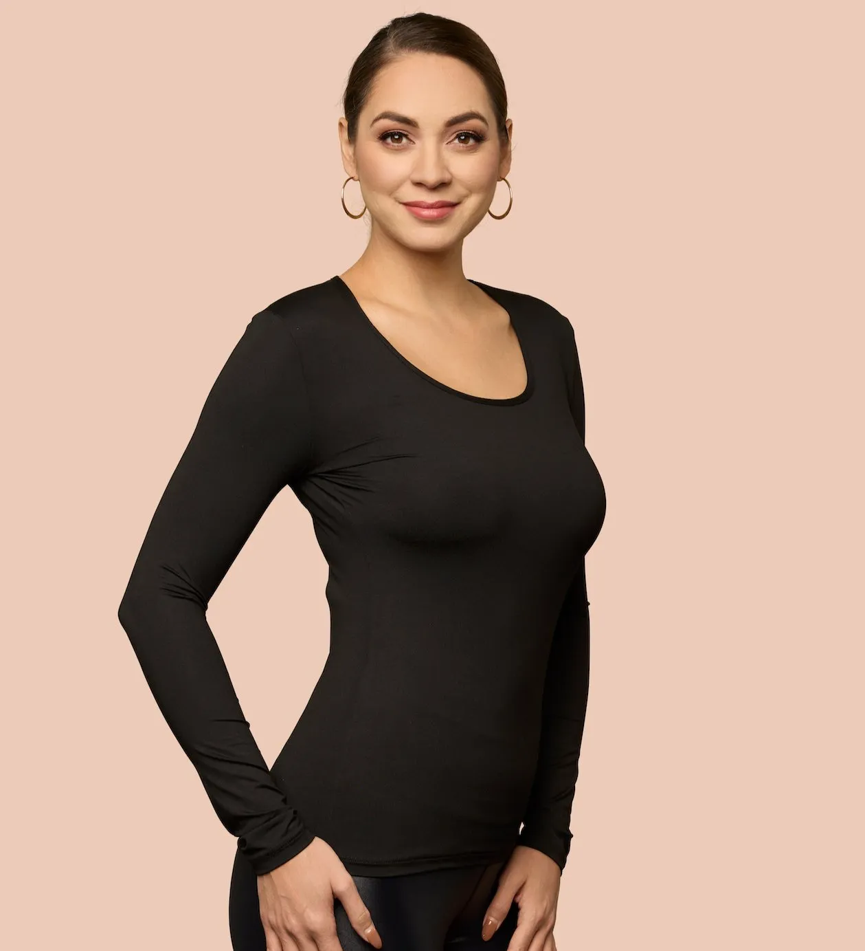 Long Sleeve Scoop Neck Layering Top