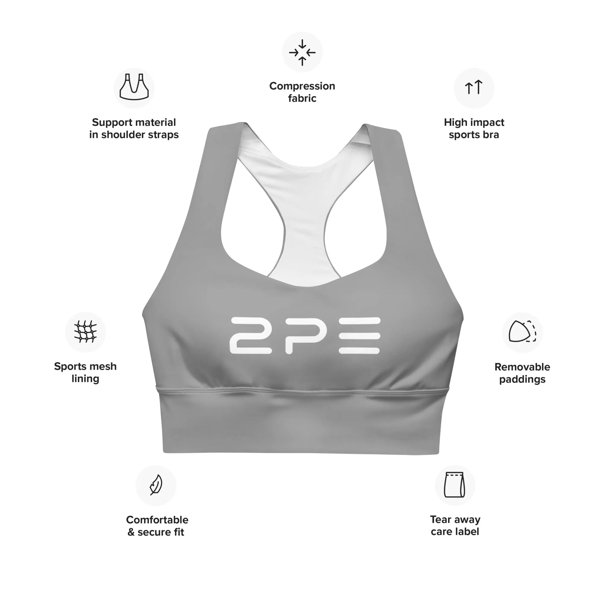 Longline sports bra - Gray