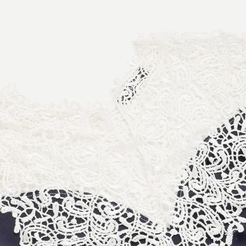 Navy Floral Lace Yoke Form