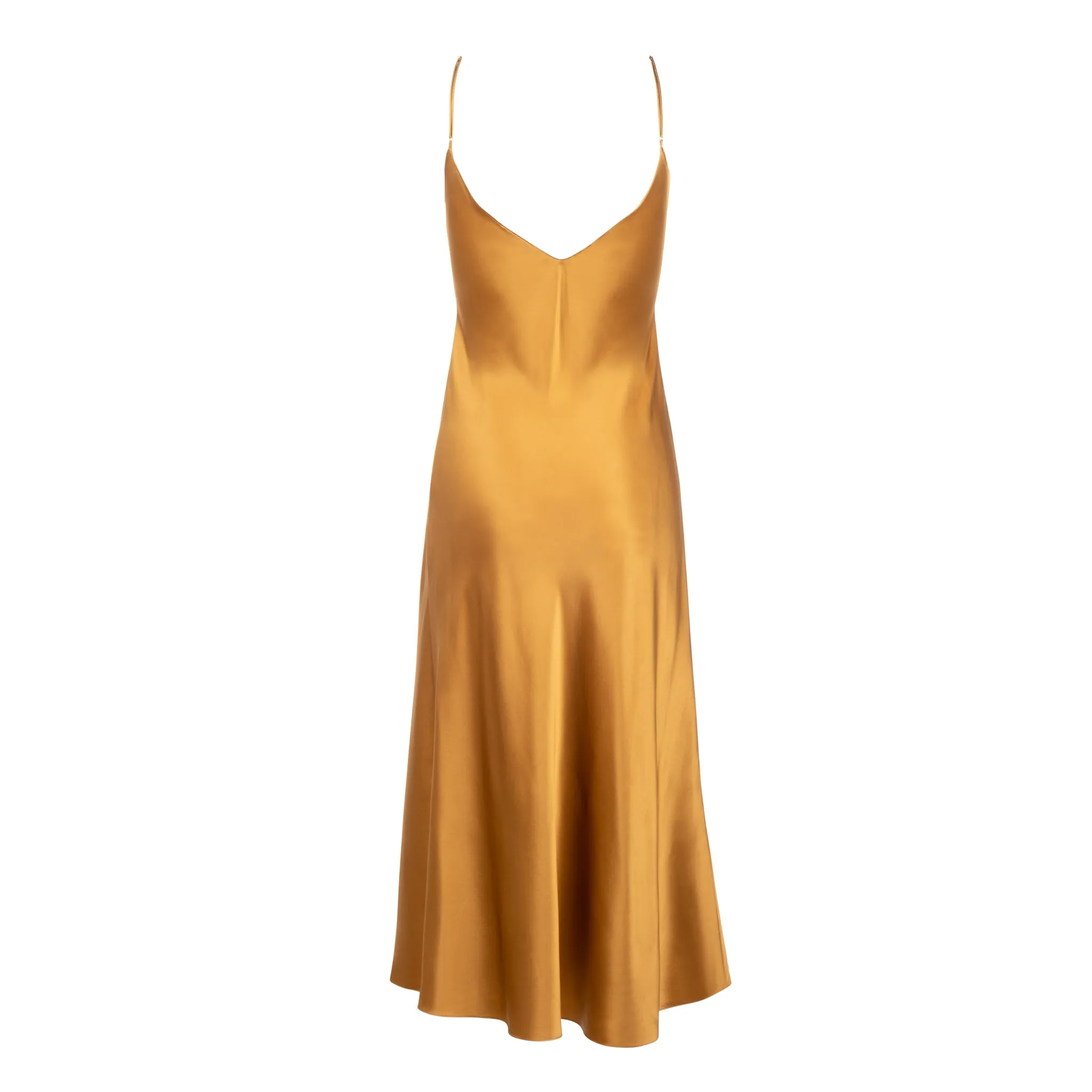 New Bronze Midi Slip Dress