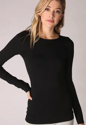 NIKIBIKI - Long Sleeve Crew Neck Top Black