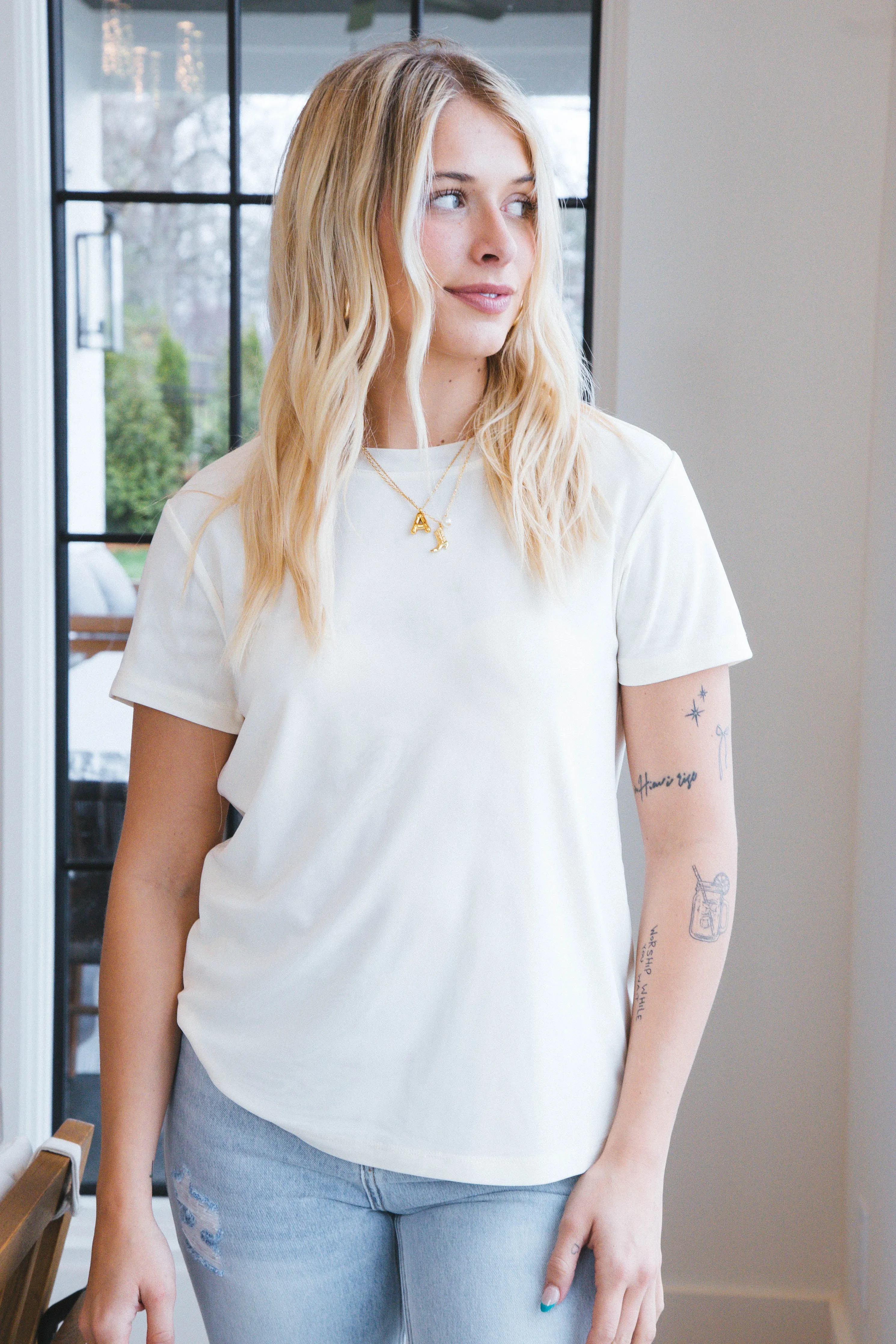 Perfect Mesh Tee, Birch | Sanctuary