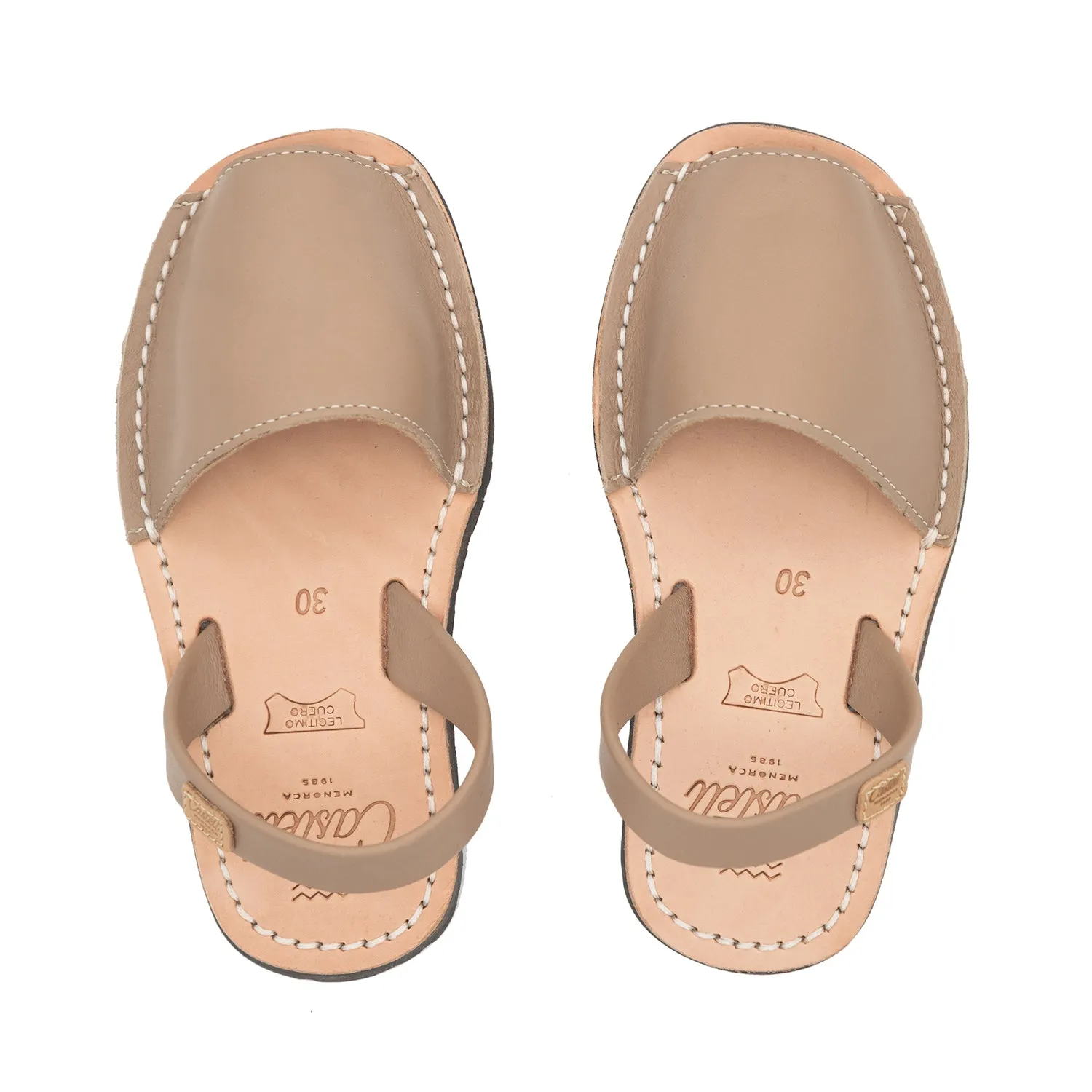 Plain Leather Avarcas For Kids - 1097 N Iker Ciervo Piso