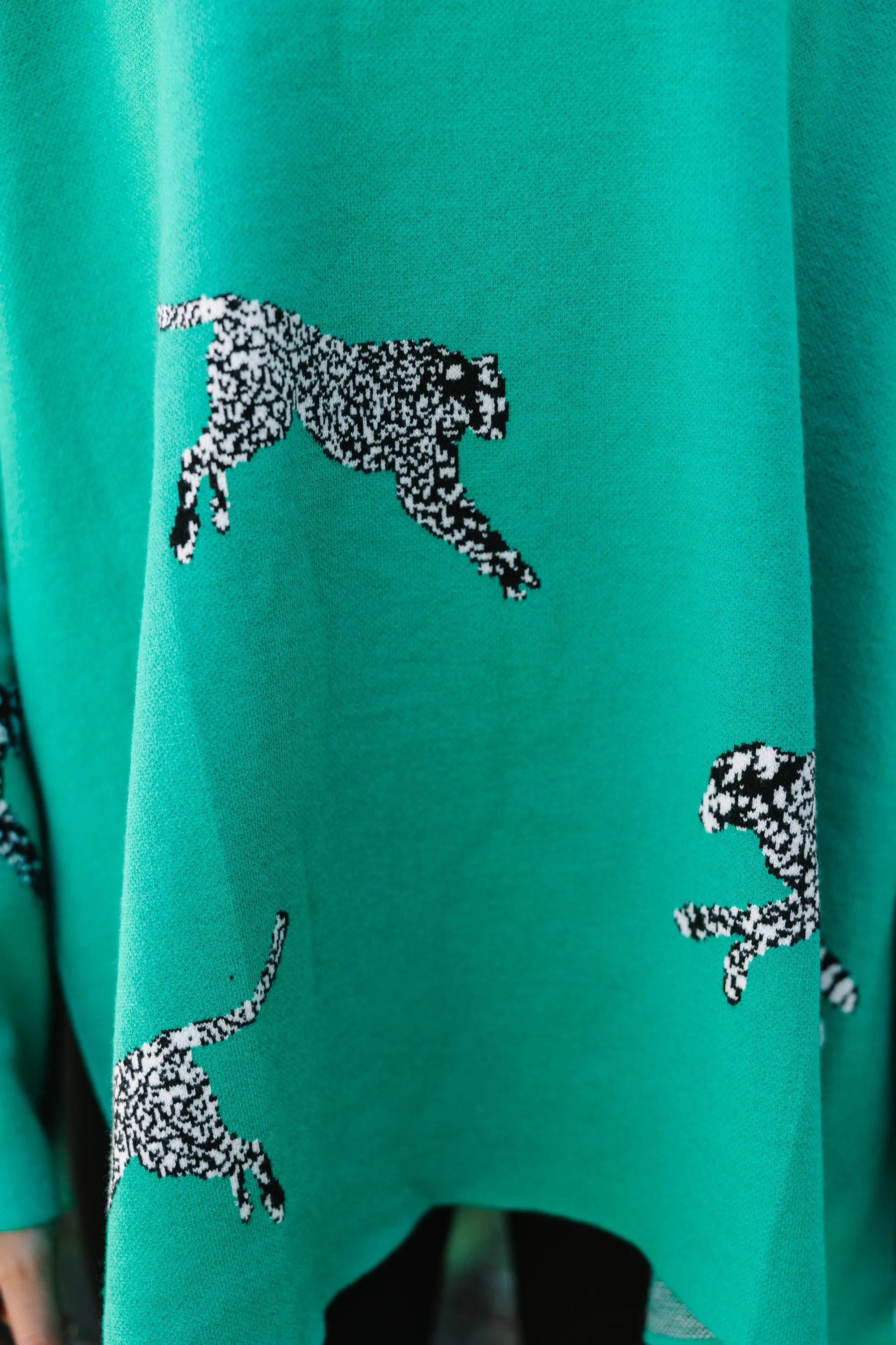 Quick Decisions Kelly Green Cheetah Sweater