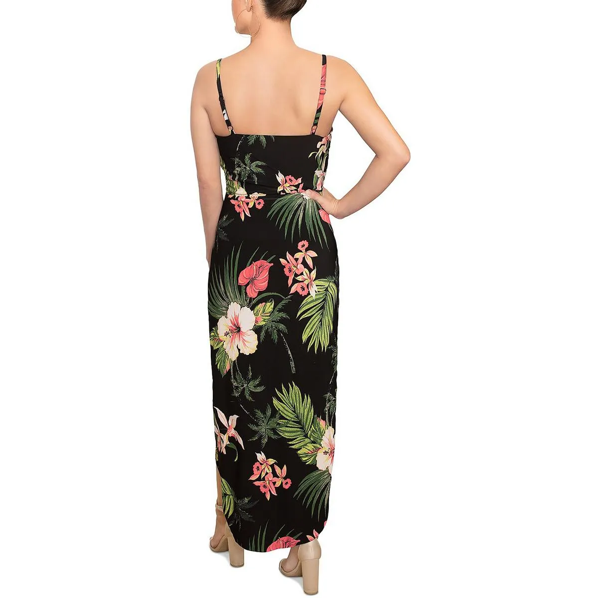 Rachel Rachel Roy Womens Plus Printed Faux-Wrap Maxi Dress