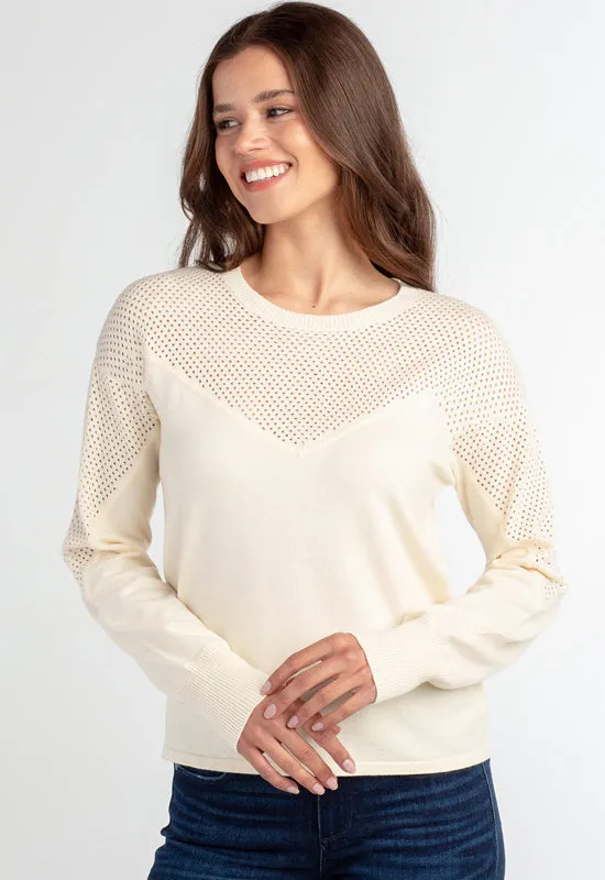 Red Haute - Crew Neck Top Ivory