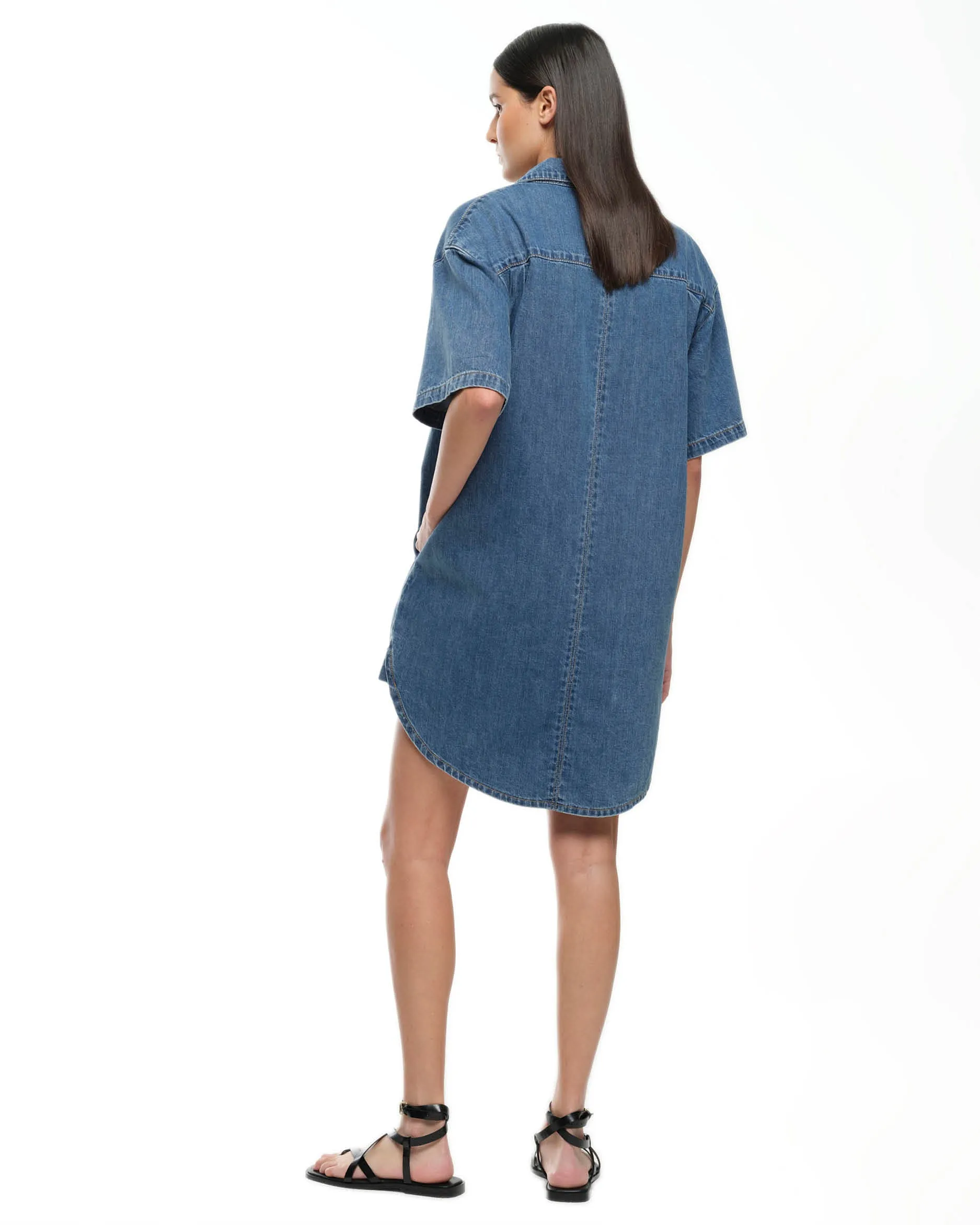 REECE DRESS - MID INDIGO