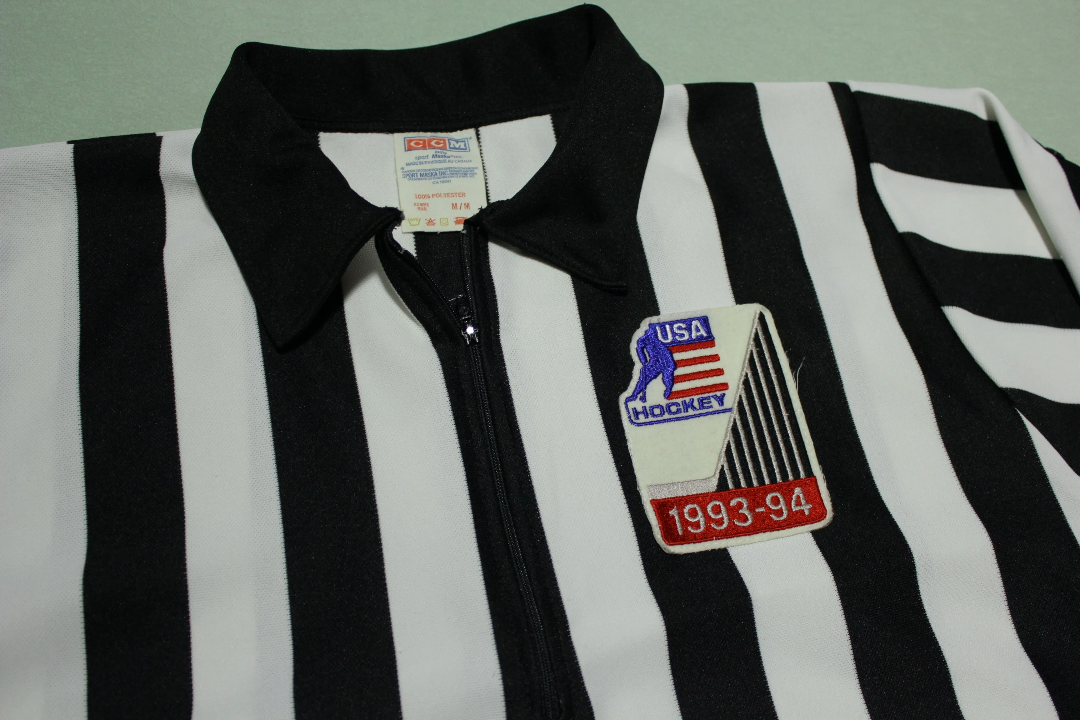 Referee CCM Vintage 1993-94 Hockey Head Pro Quarter Zip 90's Jersey