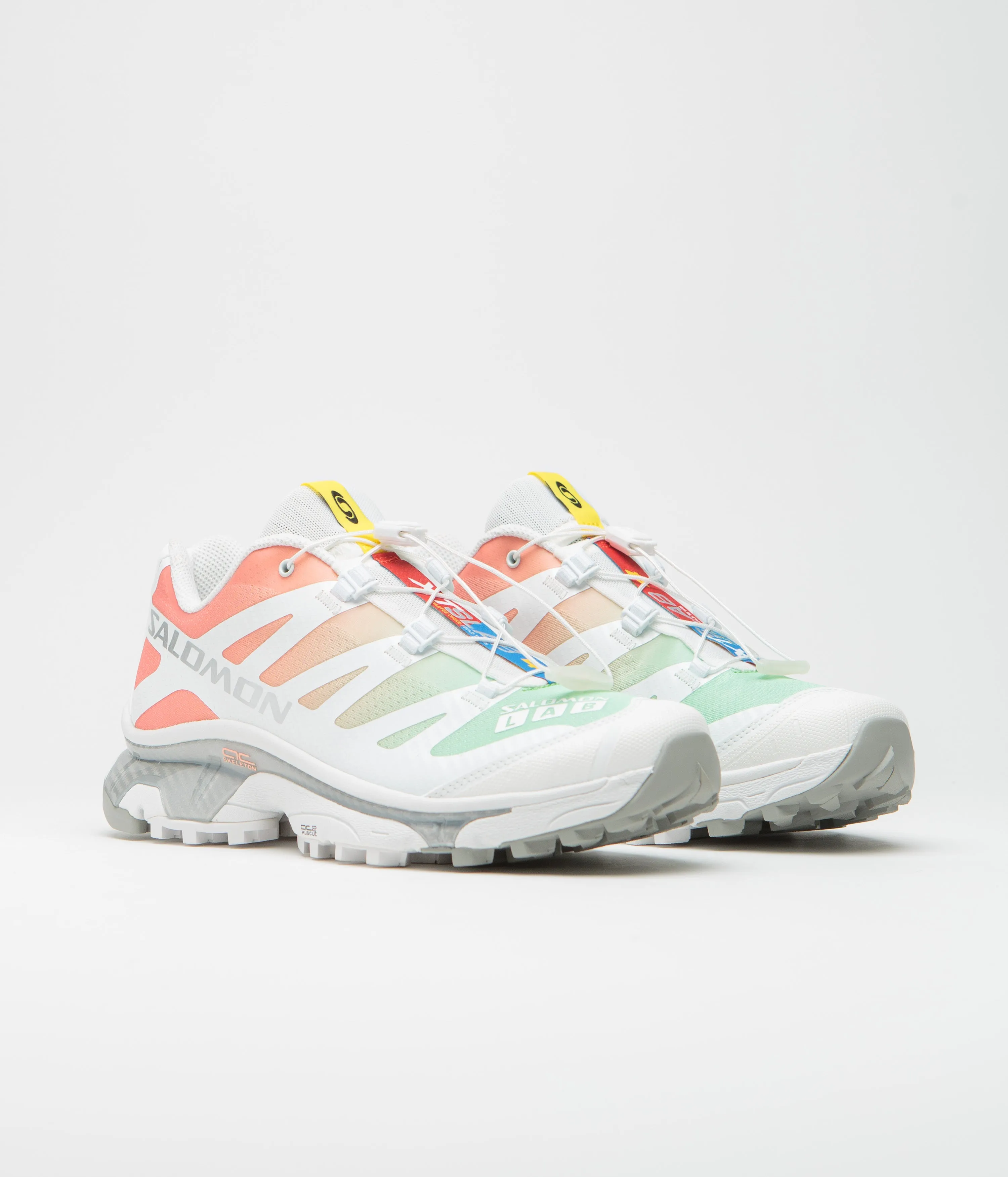 Salomon XT-4 OG Shoes - White / Green Ash / Coral