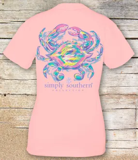 Simply Southern Pastel Crab Bliss Short Sleeve Tee in Adult and Youth Sizes